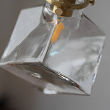 Square Transparent Glass Modern Pendant Lighting for Kitchen Island and Bedroom