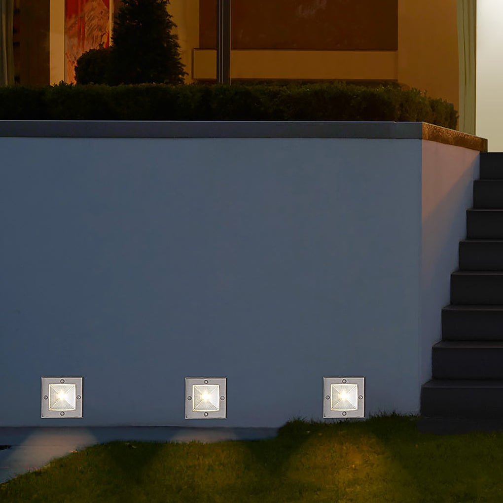 Square Waterproof IP67 LED Recessed Step Lights 4W Outdoor In Wall Stair Deck Path Lighting 90 to 260V