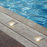Square Waterproof IP67 LED Recessed Step Lights 4W Outdoor In Wall Stair Deck Path Lighting 90 to 260V