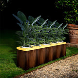 Square Waterproof LED Solar Flower Pot RGB Color Changing Outdoor Garden Lighted Planter