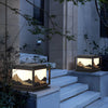 Square Waterproof Mountain Scenery Outdoor Post Cap Light for Garden Fence and Deck