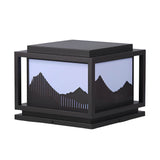 Square Waterproof Mountain Scenery Outdoor Post Cap Light for Garden Fence and Deck