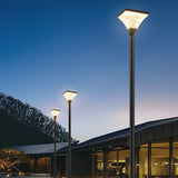 Square Waterproof Solar Outdoor Post Light for Garden Pathway Modern Aluminum Pillar Lamp