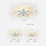 Modern White LED Flower Shape Ceiling Light Flush Mount Geometric Floral Fixture