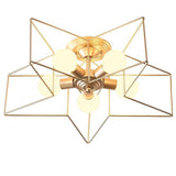 Modern Geometric Star Metal LED Ceiling Light Flush Mount Fixture for Home and Office