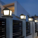 Stainless Steel Outdoor Solar Pillar Light Waterproof Black Cottage Style LED Fence Post Lamp