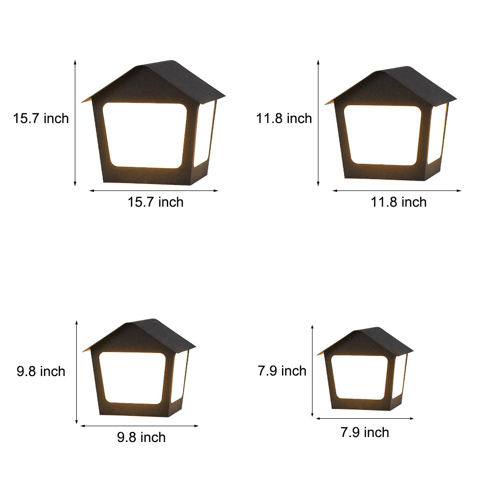 Stainless Steel Outdoor Solar Pillar Light Waterproof Black Cottage Style LED Fence Post Lamp