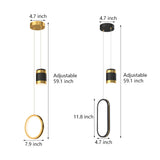 Starry Sky Projection Ring LED Pendant Light Modern 3 Step Dimming Chandelier