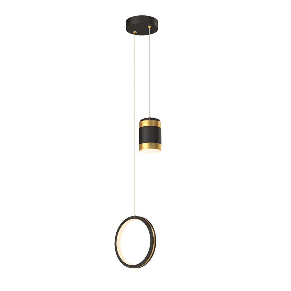 Starry Sky Projection Ring LED Pendant Light Modern 3 Step Dimming Chandelier