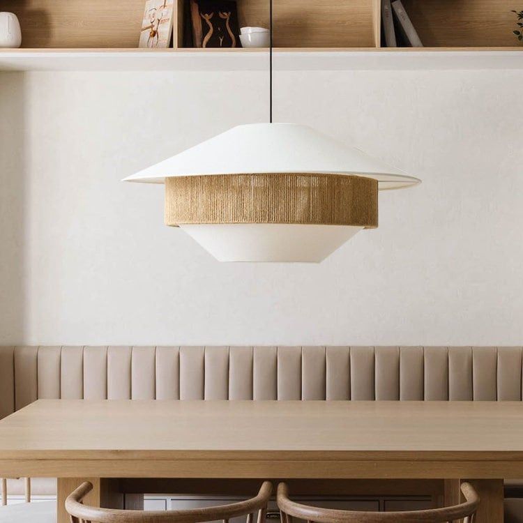 Stevie Woven Pendant Light Natural Hemp Rope Japanese Style Hanging Lamp