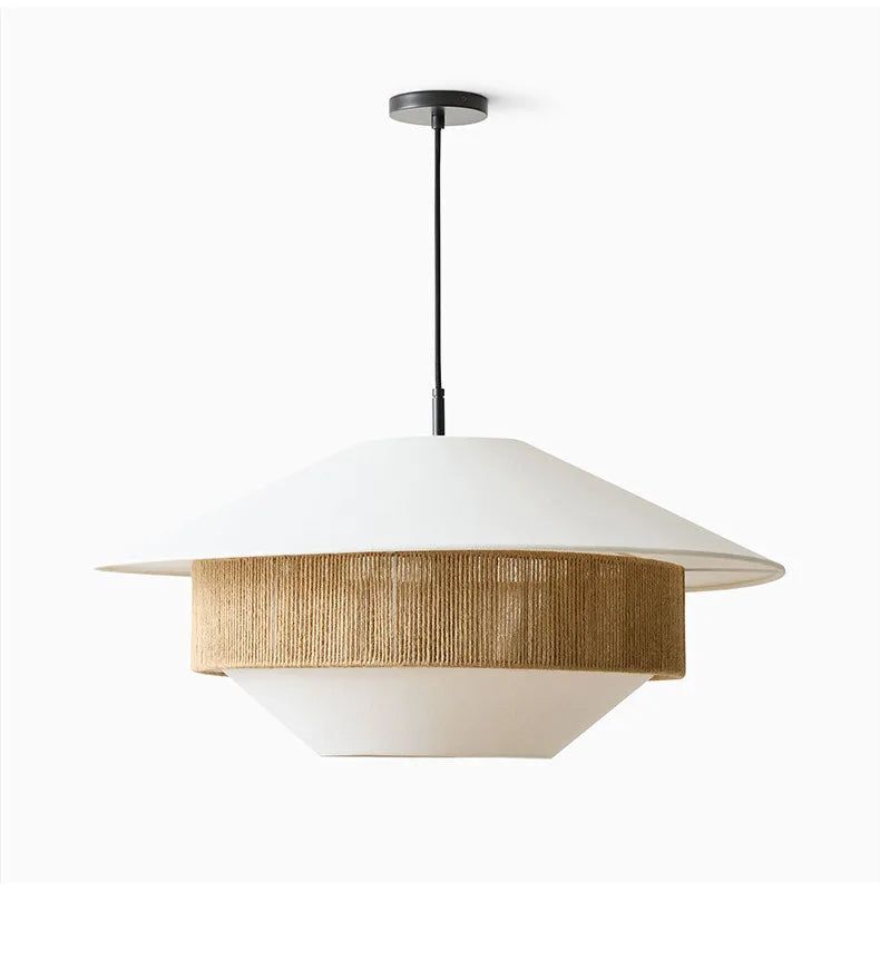 Stevie Woven Pendant Light Natural Hemp Rope Japanese Style Hanging Lamp