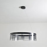 Stratos Modern LED Glass Ceiling Chandelier with Curved Panes for Luxury Dining Spaces