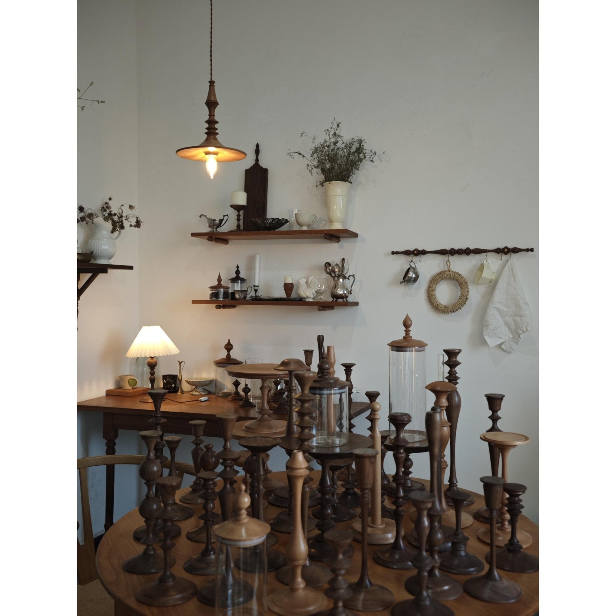 Sumally Natural Walnut Wood Pendant Light Modern Minimalist Drop Lamp Fixture