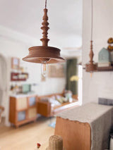 Sumally Natural Walnut Wood Pendant Light Modern Minimalist Drop Lamp Fixture
