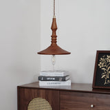 Sumally Natural Walnut Wood Pendant Light Modern Minimalist Drop Lamp Fixture
