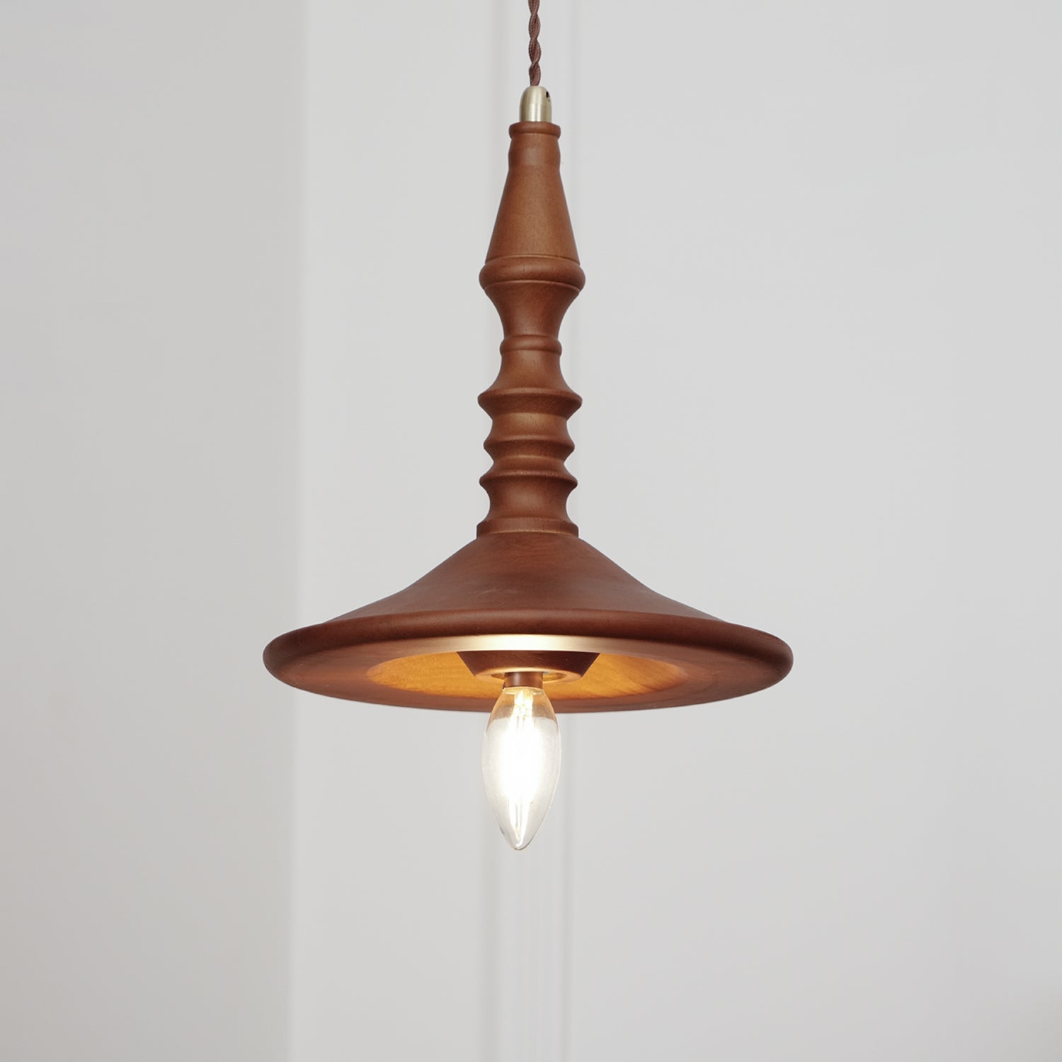 Sumally Natural Walnut Wood Pendant Light Modern Minimalist Drop Lamp Fixture