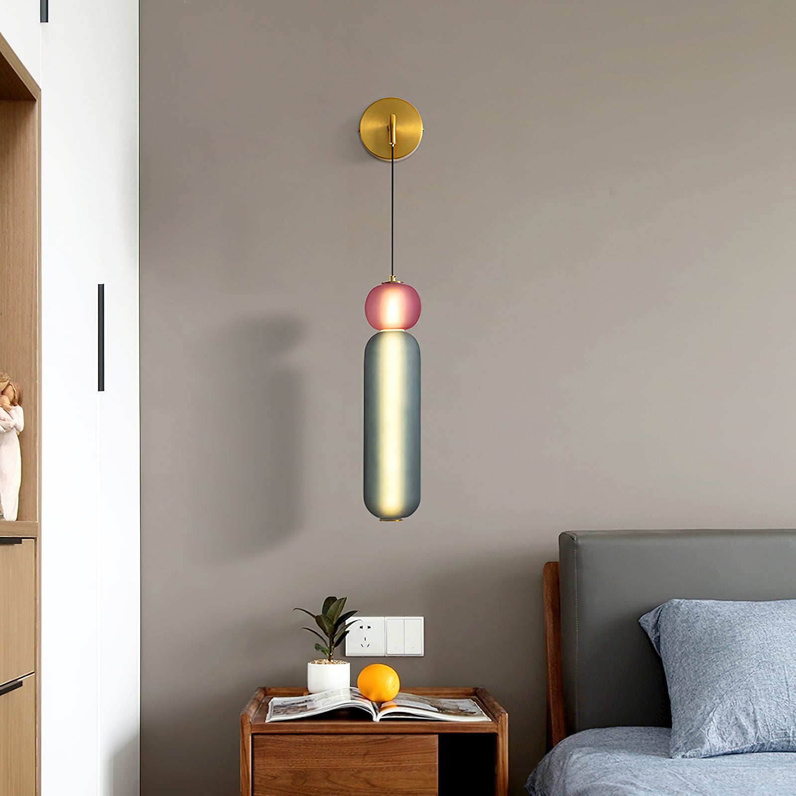 Surge Modern Artistic LED Wall Sconce Colorful Glass Gold Finish Indoor Lighting