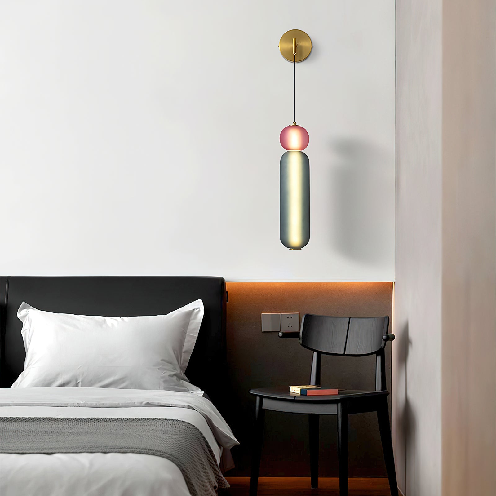 Surge Modern Artistic LED Wall Sconce Colorful Glass Gold Finish Indoor Lighting