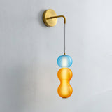 Surge Modern Artistic LED Wall Sconce Colorful Glass Gold Finish Indoor Lighting