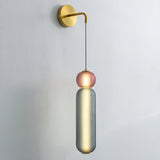 Surge Modern Artistic LED Wall Sconce Colorful Glass Gold Finish Indoor Lighting