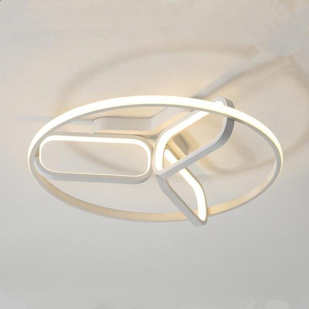 Geometric Rounded Rectangle LED Flush Mount Ceiling Light for Modern Bedroom Decor
