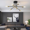 Modern 6 Light Sputnik Flush Mount Ceiling Light Nordic Glass Shade Chandelier for Living Room