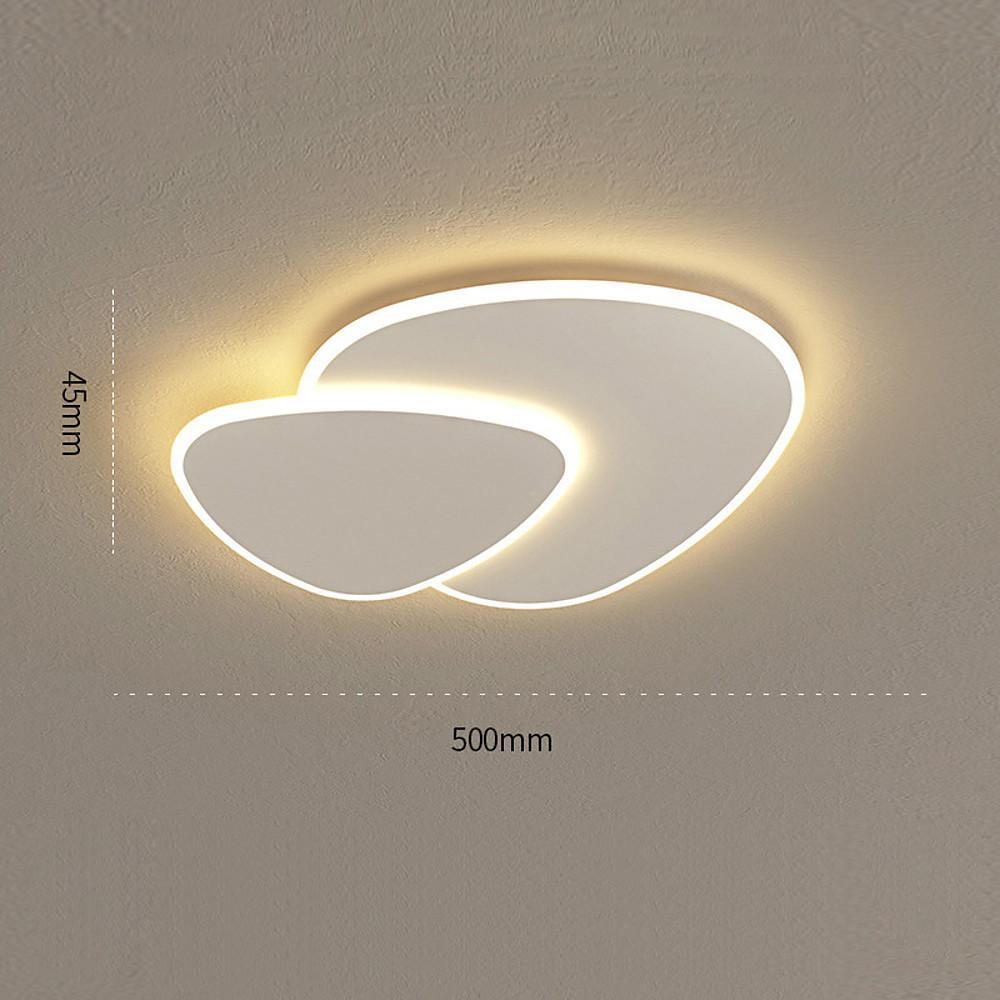 Modern White Geometric Dimmable LED Flush Mount Ceiling Light for Living Room