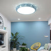 Modern Slim LED Flush Mount Ceiling Light Round Drum Metal Fixture for Home