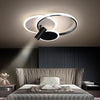 Modern Black Ring LED Flush Mount Ceiling Light with Integrated Spotlights for Living Room