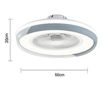 Modern 20 Inch Low Profile Bladeless Ceiling Fan with Dimmable LED Light and Remote Control