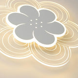 White Flower Silhouette LED Flush Mount Ceiling Light Dimmable Modern Minimalist Fixture