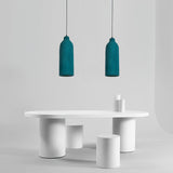 Tega Dark Green Textured Pendant Light Modern High Density Indoor Hanging Lamp