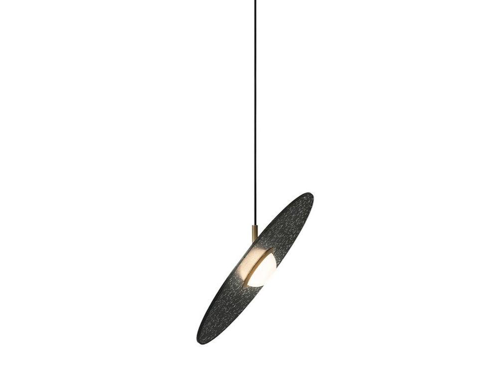 Terrazzo and Brass Planet Pendant Light with Opaque Glass Globe for Modern Interiors
