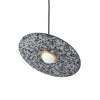 Terrazzo and Brass Planet Pendant Light with Opaque Glass Globe for Modern Interiors