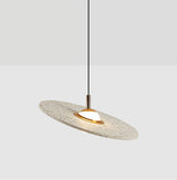 Terrazzo and Brass Planet Pendant Light with Opaque Glass Globe for Modern Interiors