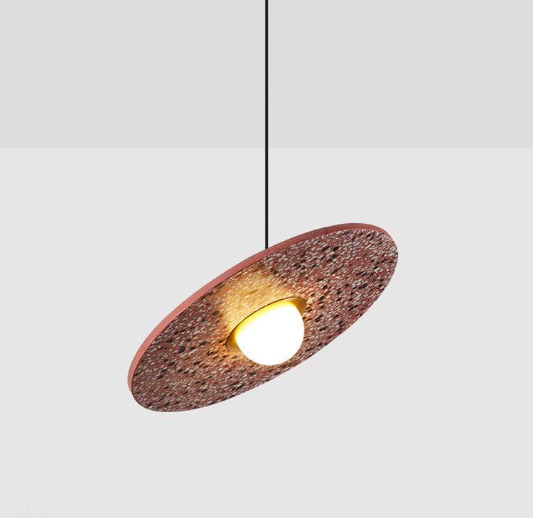 Terrazzo and Brass Planet Pendant Light with Opaque Glass Globe for Modern Interiors