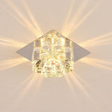 Modern Flower Shaped Crystal LED Flush Mount Ceiling Light for Hallway and Bedroom