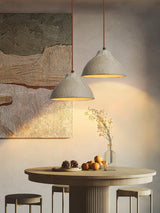 Textured Grey Ceramic Pendant Lamp Wabi Sabi Retro Rustic Hanging Light Fixture