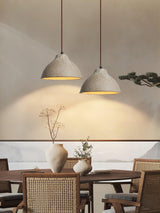 Textured Grey Ceramic Pendant Lamp Wabi Sabi Retro Rustic Hanging Light Fixture