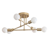Modern 6 Light Sputnik Chandelier Metal Ceiling Pendant Lamp for Kitchen Living Room Dining Area