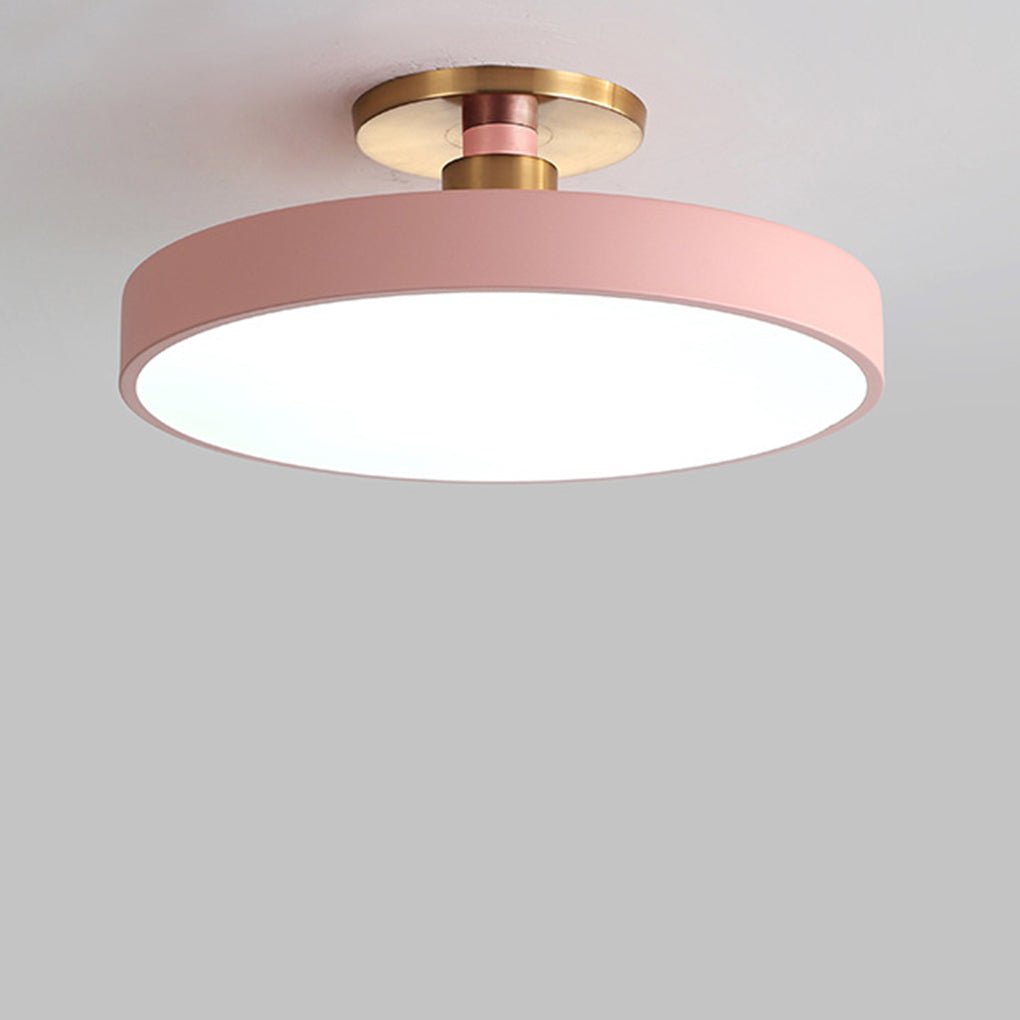 Modern 16 Inch Round LED Flush Mount Ceiling Light Circular Metal Fixture for Home Lighting