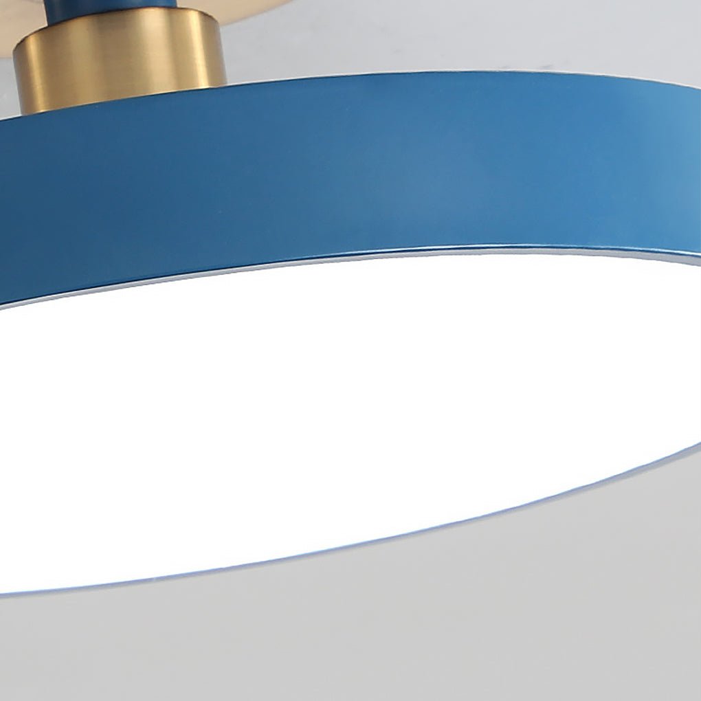 Modern 16 Inch Round LED Flush Mount Ceiling Light Circular Metal Fixture for Home Lighting