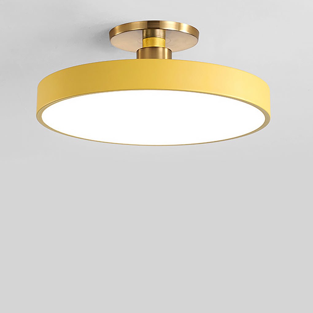 Modern 16 Inch Round LED Flush Mount Ceiling Light Circular Metal Fixture for Home Lighting