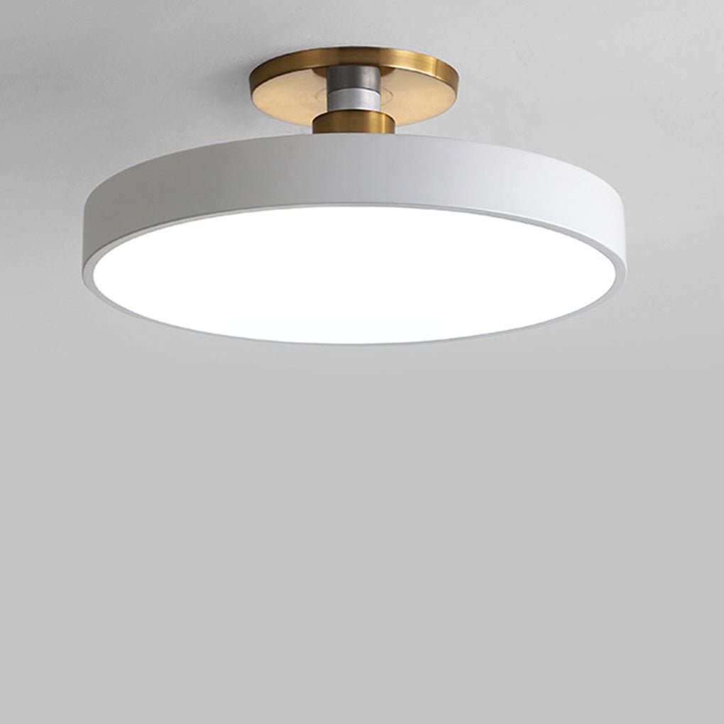 Modern 16 Inch Round LED Flush Mount Ceiling Light Circular Metal Fixture for Home Lighting
