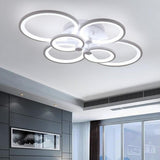 Modern Multi Ring LED Flush Mount Ceiling Light Dimmable Geometric Chandelier for Living Room