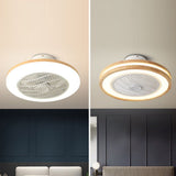 Modern Bladeless Ceiling Fan with 72W Integrated LED Light and Remote Control for Bedroom Living Room