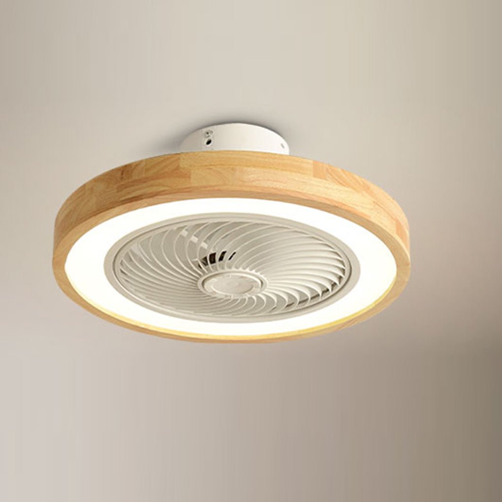 Modern Bladeless Ceiling Fan with 72W Integrated LED Light and Remote Control for Bedroom Living Room