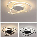 22 Inch Modern Semicircle LED Flush Mount Ceiling Light for Bedroom Artistic Aluminum Fixture