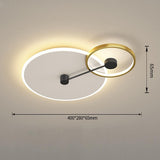 Modern Geometric Circles Dimmable LED Flush Mount Ceiling Light for Bedroom and Living Room Gold Finish