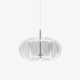 Timothy Modern Oval Acrylic Globe LED Pendant Light Chrome Finish Hanging Ceiling Fixture